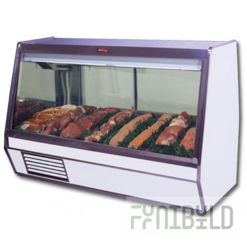 Howard-McCray R-CMS34E-10-BE-LED 124-1/2 Inch Red Meat Service Case with Gravity Coil 3500 BTU