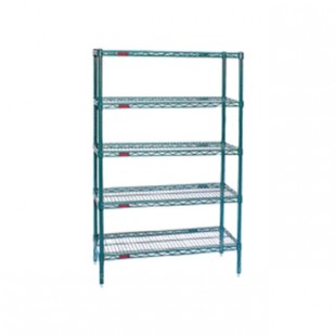 Eagle A5-74-1830VG 30 Inch 5-Tier Add-On Shelving Unit Green Epoxy Wire