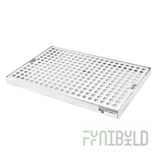 Micro Matic DP-820D-12 12 Inch Drip Tray Trough Surface Mount Stainless Steel with Perforated Screen