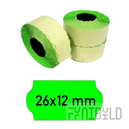 Labels 26x12 wavy edge green (Universal) 800