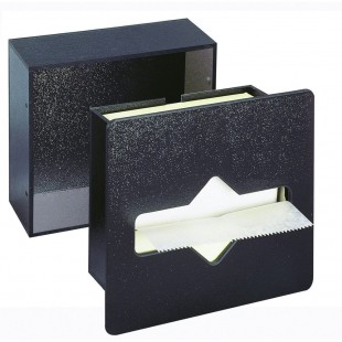 Vollrath FMT-1 8-1/4 Inch Flush Mounted Wax Tissue Dispenser ABS Plastic Black