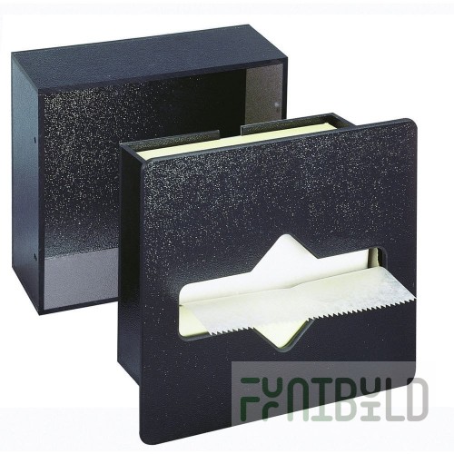 Vollrath FMT-1 8-1/4 Inch Flush Mounted Wax Tissue Dispenser ABS Plastic Black