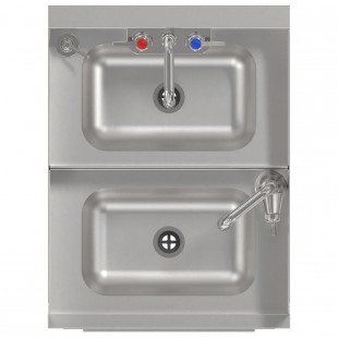 Krowne KR24-HX18 18 Inch Underbar Hybrid Hand Dump Sink with Faucets