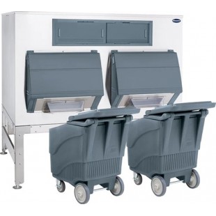 Follett DEV2100SG-72-ICS125L 72 Inch Ice Bin Shuttle System Cube and Chewblet Ice with Cambro ICS125L Cart