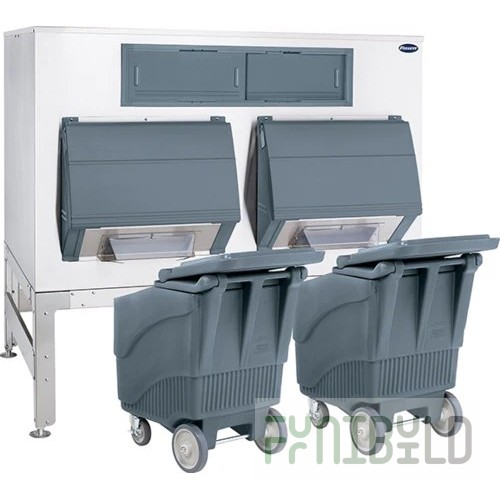Follett DEV2100SG-72-ICS125L 72 Inch Ice Bin Shuttle System Cube and Chewblet Ice with Cambro ICS125L Cart
