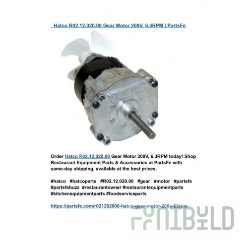 Hatco HT2-12-020 Gear Motor 208v 6.3rpm