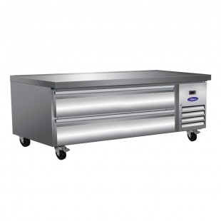 Valpro VPCB-62C Refrigerated Chef Base With Marine Edge Top 62″ Features Two Full-extension Telescoping Cartridge Drawers With 6″ Pan Capacity (top And Bottom)