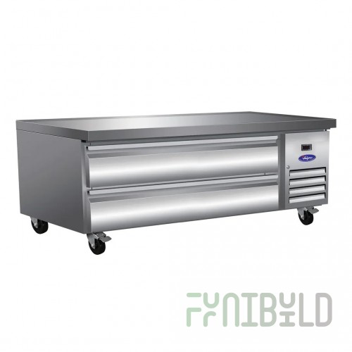 Valpro VPCB-62C Refrigerated Chef Base With Marine Edge Top 62″ Features Two Full-extension Telescoping Cartridge Drawers With 6″ Pan Capacity (top And Bottom)