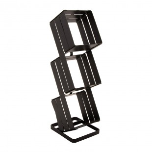 GET Enterprises MTS-32-MG-W 8 Inch 3-Tier Flatware Organizer Walnut and Gunmetal Grey GET Enterprises MTS-32-MG-W 8 Inch 3-Tier Flatware Organizer Walnut and Gunmetal Grey