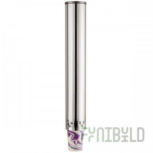 Modular 1008783 Pull-Type Stainless Steel Wall Mount Cup Dispenser for Small Cups