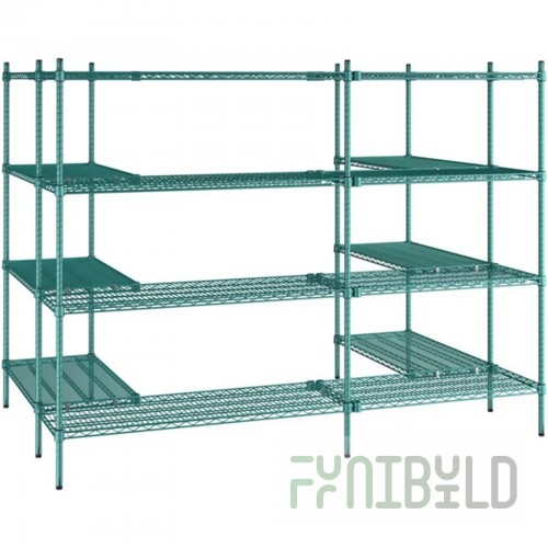 Eagle 1860VG63 60 Inch 4 Tier Wire Shelving Unit with Green Epoxy Finish