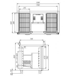 Medium-temperature table T70 M2sal-1 9006 (SL 2GN Pole) (0...+7.1260x700x760(930)mm)