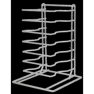 Omcan 81117 12 Inch Pizza Pan Rack 7-Slot Stainless Steel with Ergonomic Design
