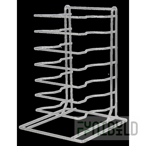 Omcan 81117 12 Inch Pizza Pan Rack 7-Slot Stainless Steel with Ergonomic Design