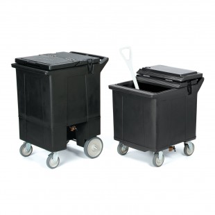 Carlisle IC225403 28 Inch Mobile Ice Caddy Black with Drainage Faucet