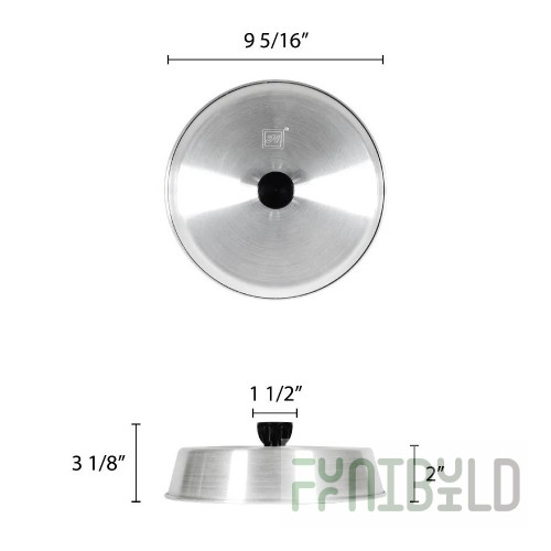 Thunder Group ALBC009 9 Inch Diameter Grill Basting Cover Aluminum with Bakelite Knob
