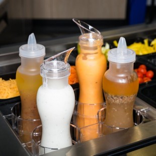GET SDB-32-PC-SET Four-Pack 32 oz. Polycarbonate Salad Dressing / Juice Bottle and Lid Set