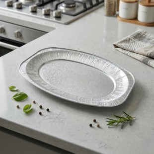 GET Enterprises PR004YW 15 Inch Diameter Yellow Aluminum Platter with Bugambilia