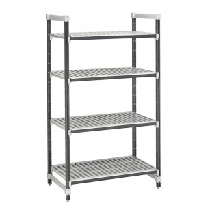 Cambro EXU245464V4480 54 Inch 4-Tier Antimicrobial Shelving Unit Gray