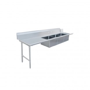 Omcan 48503 120 Inch Straight Soiled Dishtable with Three Sinks Stainless Steel