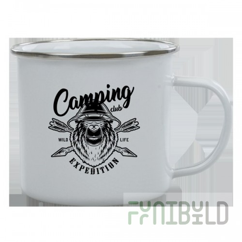 International Tableware SD79601-02-SS 17 Oz Cup Stainless Steel White Enamel