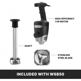 Waring WSB50CK 13 Inch 40 Quarts Heavy Duty Immersion Blender with Rubber Grip