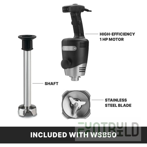 Waring WSB50CK 13 Inch 40 Quarts Heavy Duty Immersion Blender with Rubber Grip