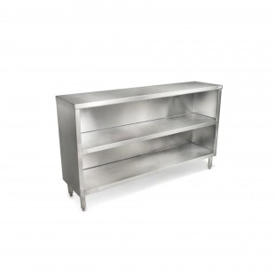 John Boos EDSC8-1548 48 Inch Dish Cabinet Open Front with Mid Shelf Stainless Steel