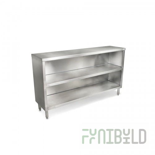 John Boos EDSC8-1548 48 Inch Dish Cabinet Open Front with Mid Shelf Stainless Steel
