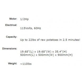 Thunderbird TBM-10 Potato Peeling Machine Up To 22 Lbs. Of Raw Potatoes In 3 Minutes