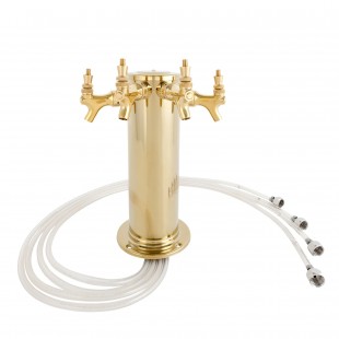 Micro Matic DS-244-PVD 4 Inch Diameter Air Cooled Draft Beer Tower Countertop Stainless Steel