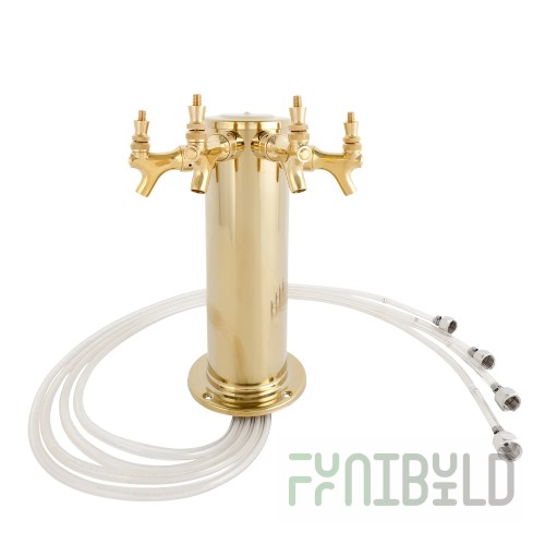 Micro Matic DS-244-PVD 4 Inch Diameter Air Cooled Draft Beer Tower Countertop Stainless Steel