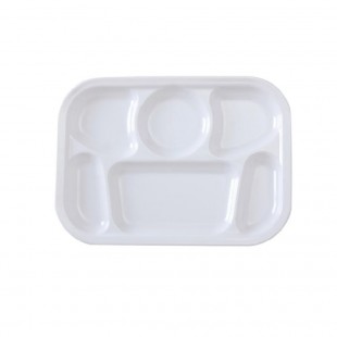 Yanco NS-803G 13 Inch Green Heavy Weight Melamine Compartment Platter with 6 Sections