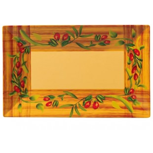 Yanco OL-214 14 Inch Melamine Olive Plate Dishwasher Safe Rectangular