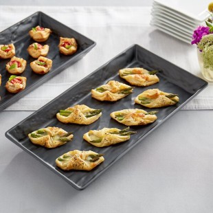 GET Enterprises RFS303 19-3/5 Inch Large Rectangular Platter Melamine Gray