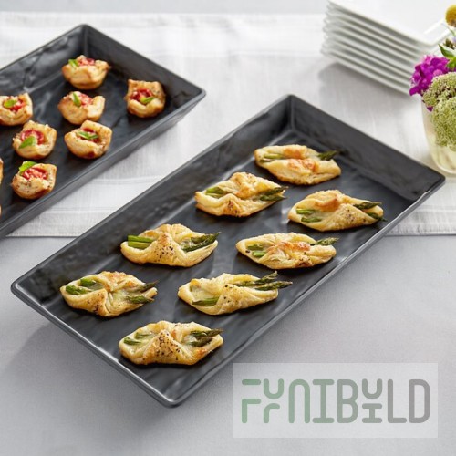 GET Enterprises RFS303 19-3/5 Inch Large Rectangular Platter Melamine Gray