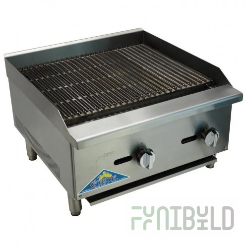 Comstock-Castle CCELB24 24 Inch Countertop Gas Char-Broiler with Lava Rocks 60000 BTU