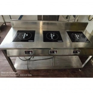 Induction cooker PEI-4/G3, 1 burner - 3.5 kW and 3 burners -5 kW; power consumption - 18.5 kW. 805(725)*900*859