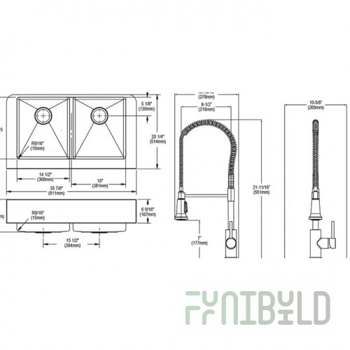 Frame for the bar module NBSK 18.35/7 (1835x781x1102mm, with consoles for attaching a guest countertop