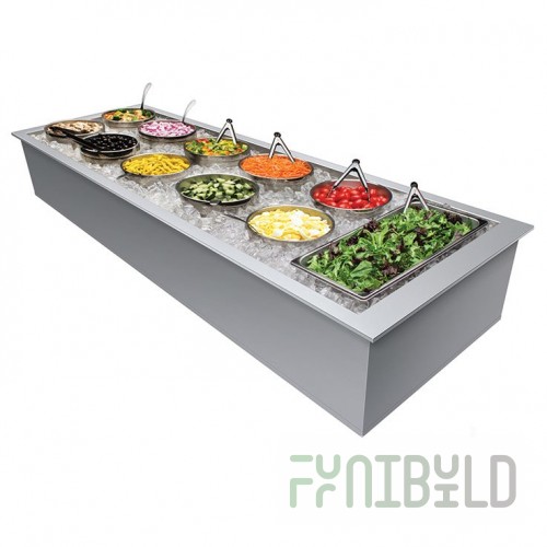 Hatco IWB-5 71 Inch Drop-In Cold Food Unit Iced Cold Pan Stainless Steel