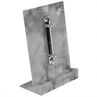 Menu Solutions MT2R-MIDB Alumitique Aluminum Menu Tent - Swirl Finish - 5