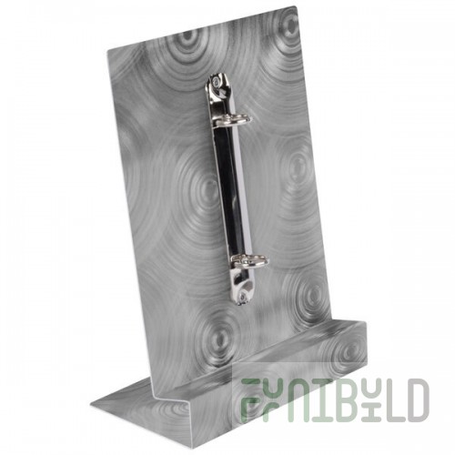 Menu Solutions MT2R-MIDB Alumitique Aluminum Menu Tent - Swirl Finish - 5