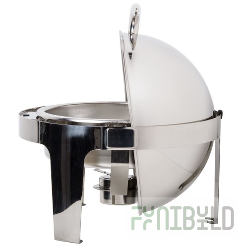 Vollrath T3505 7 Qt. Round Mirror Finish Stainless Steel Roll Top Chafer