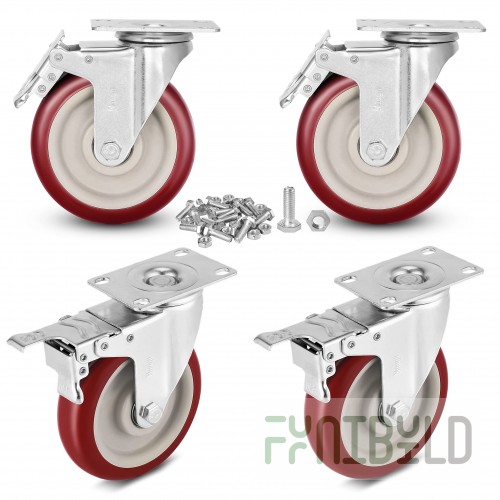Optional 5 Inch Diameter Locking Caster Set (4) with Brakes, Krowne 28-172S