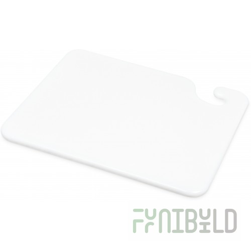 Carlisle CB101212WH 12 Inch Cutting Board with Food Safety Hook Co-polymer White