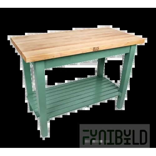 John Boos C6025-2S 60 Inch Work Table Wood Top with Oil Finish Maple
