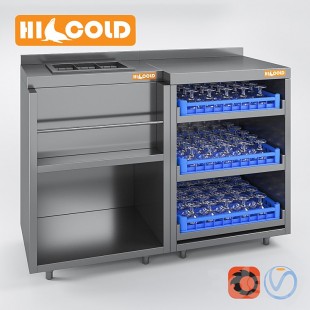 Wall-mounted open table Hicold NBMSO-11/7B (1100x700x850 in, with side)