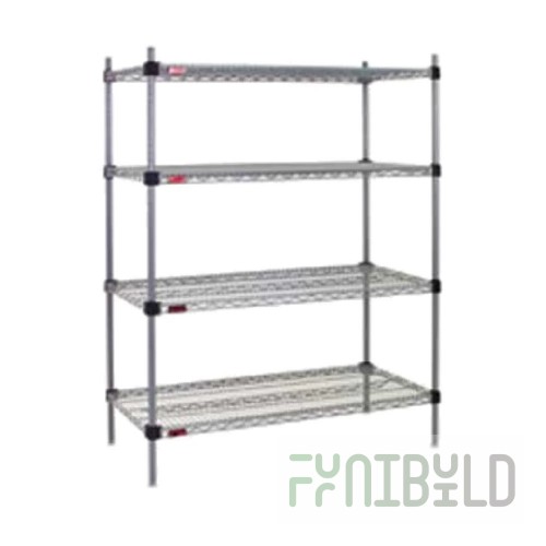 Eagle F2QA2-74-2472VG 72 Inch 4-tier Wire Shelving Unit with Epoxy Finish