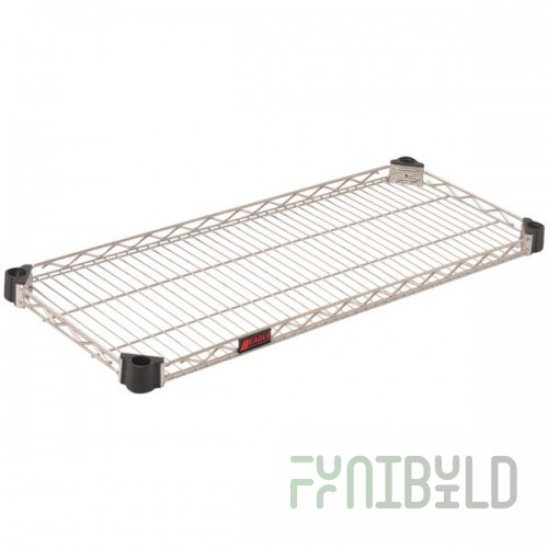Eagle QAR1436S 36 Inch Quad-Adjust Reverse Mat Shelf with Built-in Ledges Stainless Steel
