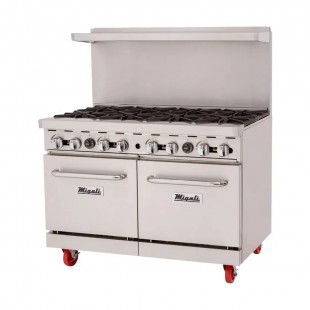 Migali Industries C-RO8B-LP 48 Inch Liquid Propane Gas Range 8 Burners 310000 BTU